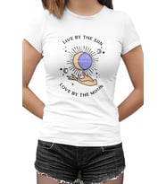 Live by the Sun Beyaz Kadın Tshirt