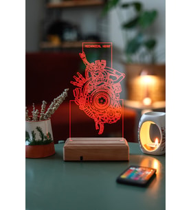 Mechanical Heart 16 Renk Kumandalı 3D Gece Lambası