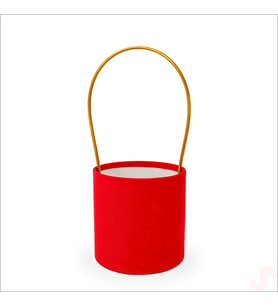 Hortum Saplı Kırmızı Kadife Kutu Orta Boy - 14 cm