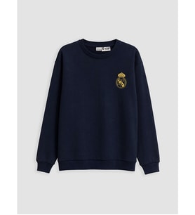 LCW Kids Lacivert Real Madrid Baskılı Erkek Çocuk Sweatshirt