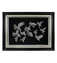 e38 EL İŞÇİLİĞİ GÜVERCİN KAĞIT RÖLYEF TABLO 83*62 cm -5900