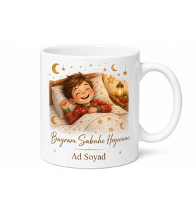 Bayramlık Kıyafetleriyle Uyuyanlara Bayram Sabahı Heyecanı Kupa Hediye