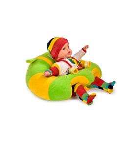 TOKKO Bebek Bebe Yatmaz Oturma Destek Minderi - Bebek Koltuğu - Büyük Bebek Oturağı Bebeyatmaz (Yeşil-Sarı )