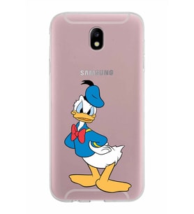 Samsung Galaxy J7 Pro Kapak Donald Duck Tasarımlı Şeffaf Silikon Kılıf