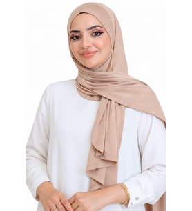 Penye Boyun Kapamalı Şal Başörtü Hazır Giyim Turban Esnek Jersey Şal