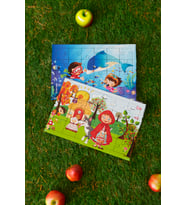 Okul Öncesi Başlangıç Yapboz Kırmızı Başlıklı Kız Ve Dalgıç Ahşap Puzzle Set