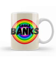 Sasha Banks  Vintage Retro Rainbow Style Warriors Design Wrestlers gift Kupa Bardak Porselen