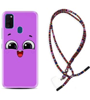 Samsung M21 M22 M23 M30 M31S M32 Kılıf Boyun Asklı Rasta Silikon Purple Sweety 1717