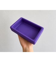 Dikdörtgen Model Beton Kedi Köpek Mama ve Su Kabı 18 x 10,5 x 4,5 cm - Mor