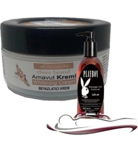 Playboy Three Brand Whitening Cream 4 Adet Arnavut Kremi 50 Ml Kremi Ile 120Ml Masaj Yağı