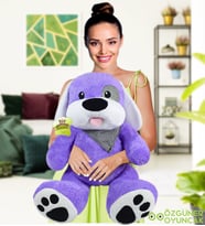 Harika Peluş Karizmatik Korsan Köpek (%100 yerli ) (Lila)