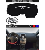 Opel Corsa D 2007-2014 Için Uygun Torpido Koruma Halısı Siyah Kenar Renk Siyah