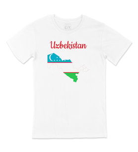 Özbekistan Haritalı ve Bayraklı Tişört