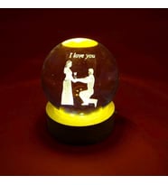 Eşe Sevgiliye Güzel Romantik Hediye I Love You Tasarım Işıklı Küre 6 cm