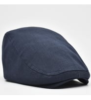 Erkek Kasket Keten Yazlık Flat Cap Şapka (Lacivert)