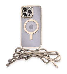 Apple İphone 12 Pro Kılıf Divo Lazer Askılı Magsafe Kapak - Gold