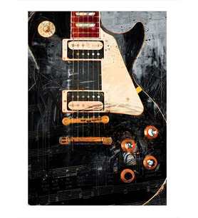 Siyah Les Paul Elektro Gitar Dekoratif ahşap Tablo