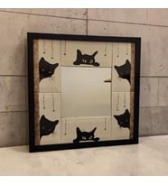 Kedi Desenli Dekoratif Ayna