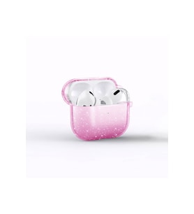 Apple Airpods 3. Nesil Uyumlu Zore Allstar Airbag 32 Parlayan Simli Saydam Renkli Kılıf (Pembe)