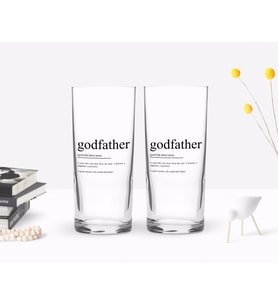 BK Home Renkli Baskılı Godfather Baba Tasarımlı İkili Rakı Bardağı Seti-14 (Beyaz)