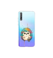 Huawei P Smart S ile Uyumlu Splash Kirpi Tasarımlı Şeffaf Silikon Kılıf