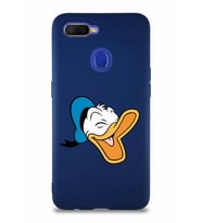 Oppo AX7 Soft Premier Kapak Donald Duck-E Tasarımlı Silikon Kılıf - Lacivert (Şeffaf)