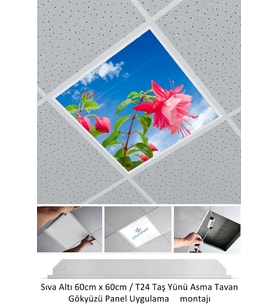 Asma Tavan-60cmx60cm-sıva Altı-54w-6500k-beyaz-led Panel-led Armatür-taş Yünü Asma Tavan-hastane Led