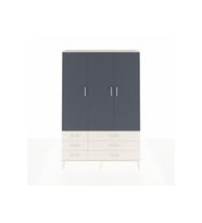 Arges Dolap 5 Raflı 6 Çekmeceli Tek Askılı 132x30x195 Aytaşı-Antrasit/Aytaşı