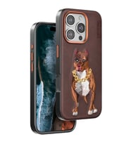 Venco Apple iPhone 16 Pro Perma Desenli Kapak - Kahverengi