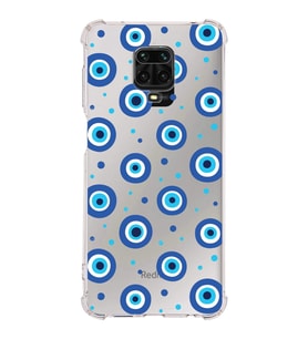 PrintiFy Xiaomi Redmi Note 9s Uyumlu Nazar Boncuğu 1 Baskılı Şeffaf Köşe Korumalı Antişok Kılıf