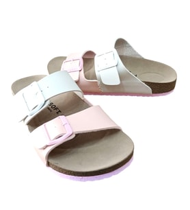 Fly Soft S902.060 Kadın İki Tokalı Comfort Terlik (Bej - Pembe)