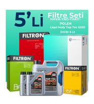 Filtron Peugeot Expert 1.5 Dizel Filtre Bakım Seti Liqui Moly Motor Yağlı (2017-2025) 5 Li