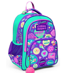 Coral High Yeşil Mor Üç Bölmeli İlkokul Okul Sırt Çantası - Kız Çocuk