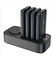 S-link IP-DS40 4 Adet 10000mAH Powerbank li 15W Kablosuz Şarj Siyah Taşınabilir Şarj İstasyonu
