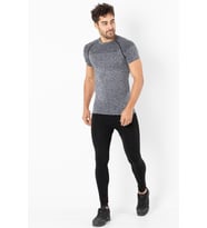 MioFit Erkek Phantom Kısa Kollu Dikişsiz Spor Tişört (Gri)