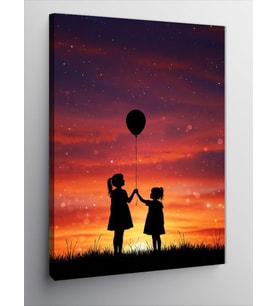 Kanvas Tablo Gün Batımında Balonlar