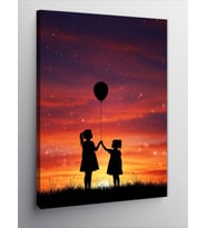 Kanvas Tablo Gün Batımında Balonlar