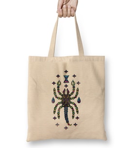 Trippy Scorpion Desert Arachnid Land Octopus Bez Çanta Uzun Saplı