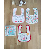 Çift Katlı  Çıtçıtlı Su Geçirmez Bebek Mama ve Salya Önlük 3 Adet STL5139