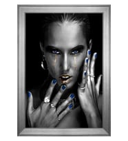 Etnik Kadın Motifli Kanvas Tablo 50 x 70 cm Silver Çerçeve