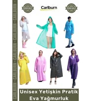 #Yağmurluk Su Geçirmez Kaliteli Dayanıklı Kapüşonlu Şık Tasarım Unisex Yetişkin Pratik Eva Yağmurluk