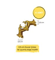 Dekoratif Polimer 2,5 cm Duvar Çıtası Uyumlu Köşe Motifi (Kahverengi)