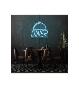 Restoranlara Özel Diner Yazılı ve Şekilli Neon Tabela