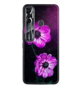 Tecno Spark 7 Pro Kılıf Resimli Desenli Silikon Platinium Series Çiçekler 1869
