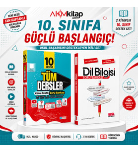 Evrensel İletişim 10. Sınıf Tüm Dersler Konu Özetli Maarif Model ve AKM Dil Bilgisi Soru Bankası Seti 2 Kitap