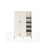 Arges Dolap 6 Raflı 4 Kapaklı Tek Askılı 132x30x195 Aytaşı-Aytaşı/Antrasit