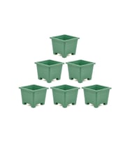 SY-5847 Dekoratif Plastik Kare Ayaklı Saksı 15 Lt Yeşil 6 Adet