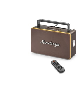 Bluetooth Nostaljik Fm Radyo Usb Tf Aux Kumandalı Taşınabilir Hoparlör - Kahverengi FX2507B