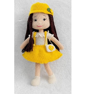 Sarı Nisanur Bebek Amigurumi Organik Oyuncak