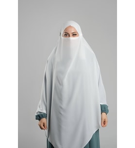Krem Pratik Hazır Geçmeli Tesettür Eşarp Krep Bağcıklı Sufle Hijab 2313_40